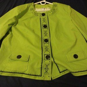 Woman's Green/black Silkland Jacket church/outings/wedding dressy